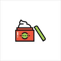A red and green container with a toothbrush vector