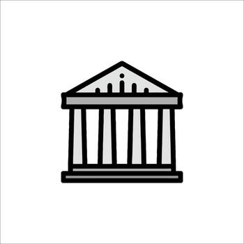 A building with columns and pillars on a white background vector