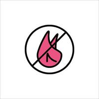 A pink flamingo in a circle with a no sign vector