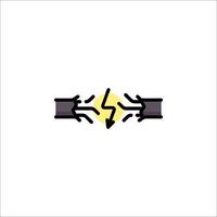 A lightning bolt icon with a lightning bolt on it vector