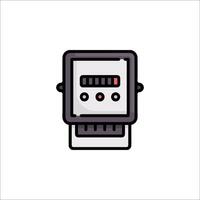 A black and white image of a meter vector