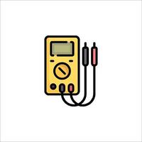 A multimeter with two wires connected to it vector