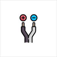 A pair of electrical plugs with two different colored buttons vector