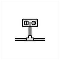 A black and white image of a camera on a tripod vector