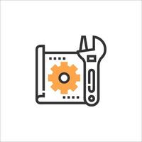A wren and gear wheel icon on a white background vector