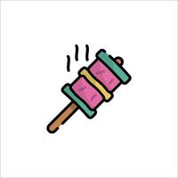 A colorful candy cane icon on a white background vector