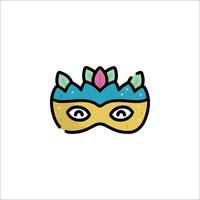 A cartoon mask with a crown on it vector