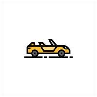 A yellow car icon on a white background vector