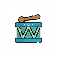 Drum icon with wooden stick and drum vector