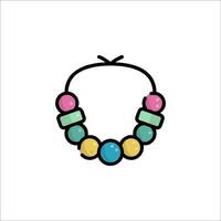 A colorful necklace with beads on it vector