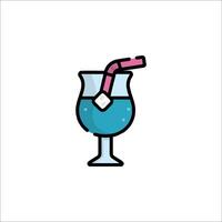 A drink with a straw and a straw in it vector