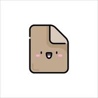 A cute paper folder icon with a smile vector