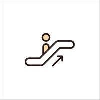 A man on a moving escalator icon vector