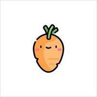 A cartoon carrot with a smile on its face vector