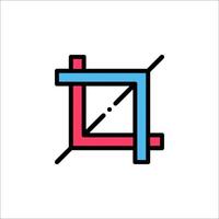 A square with a red and blue line vector