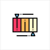 A colorful box with a triangle on it vector