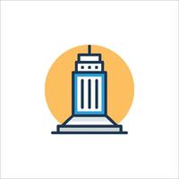 A building with a tower on top of it vector