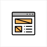 A website icon with a yellow and orange background vector