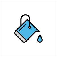 A blue bucket with a drop of water in it vector