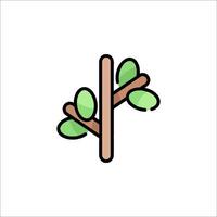 A tree branch icon with leaves on it vector