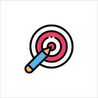 A target with a pencil in the center of it vector