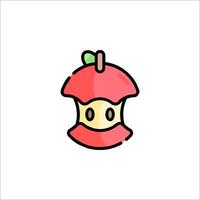 An apple icon with a smiley face vector