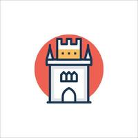 A castle icon with a tower and a door vector
