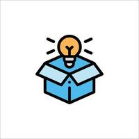 An idea box with a light bulb inside vector