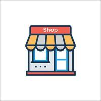 A shop front with a sign that says shop vector