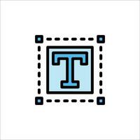 The letter t in a square frame vector