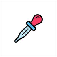 A needle with a red and blue tip on it vector