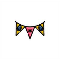A colorful bunting with a logo on it vector