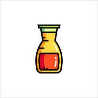 A bottle of orange juice with a lid on it vector