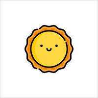 A smiling sun icon on a white background vector