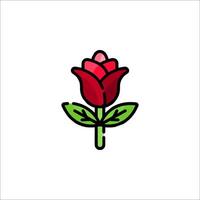 A red rose is shown on a white background vector