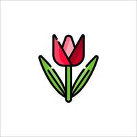 A red tulip flower icon on a white background vector