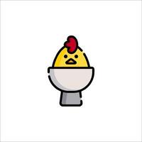 An egg with a chicken inside it vector