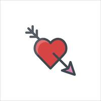 Heart with arrow icon illustration vector