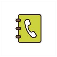 A phone icon on a green notebook vector