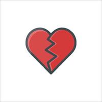 A broken heart icon on a white background vector