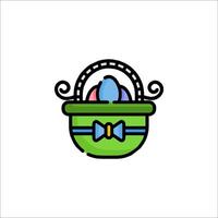 Easter basket icon illustration vector