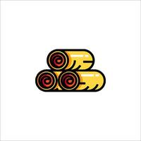 A stack of rolls of paper on a white background vector