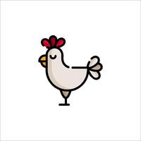 A cartoon chicken with a red head and a white body vector