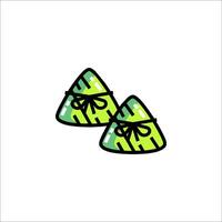 Two green triangles with bows on them vector
