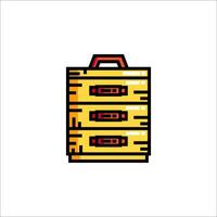 A yellow box with a red handle on it vector