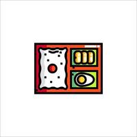 A colorful logo with a slice of bread and an egg vector