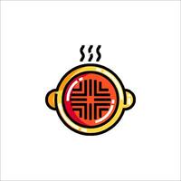 A logo for a restaurant with a pot of tea vector