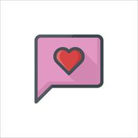 A pink speech bubble with a heart in it vector