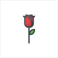 A red rose is shown on a white background vector