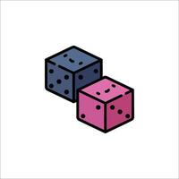 Two dice icons on a white background vector